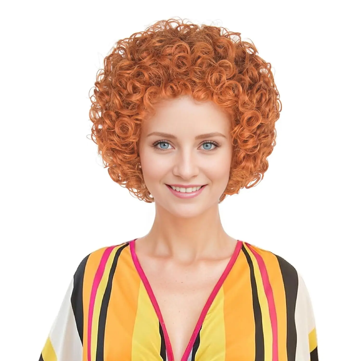 Anime Cosplay Red Hair - Women Short Curly Red Brown Hair