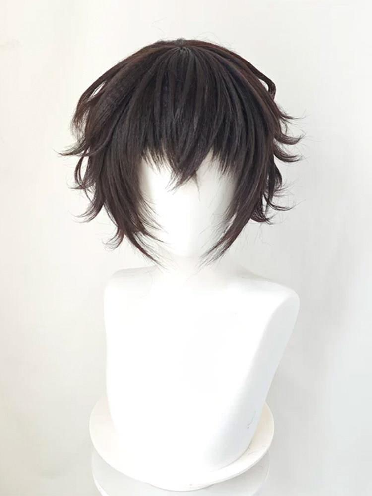 Cosplay Anime Black - Black Tea Short Styled Wig Bungou