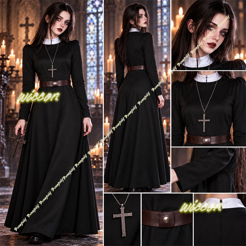Anime Cosplay Nun - Horror Halloween Party Stage Performance Costume