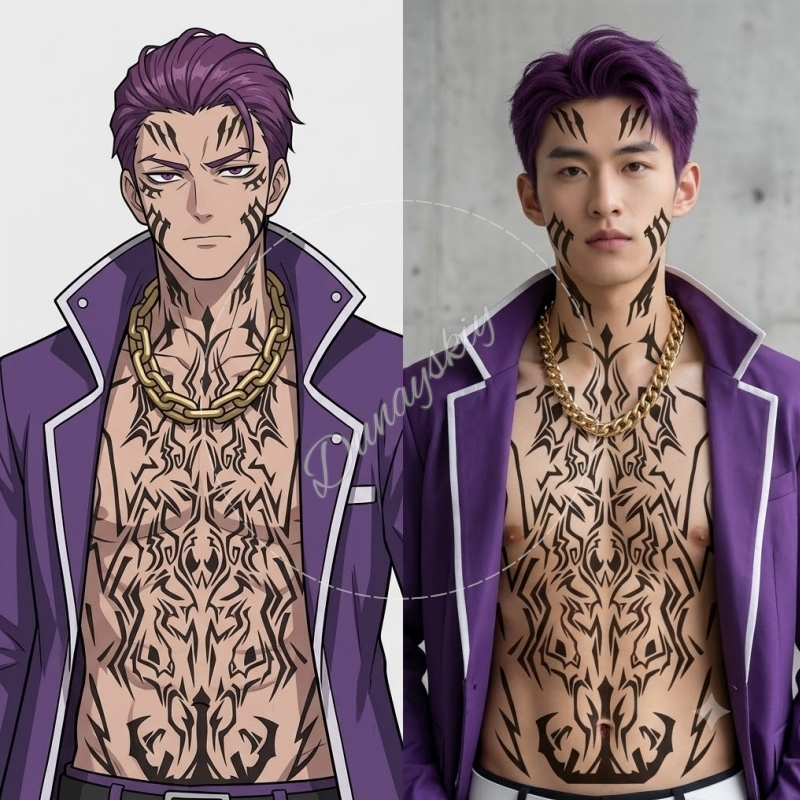 Matthias Ricardo Black tribal  - Anime Cosplay Face 评论和价格