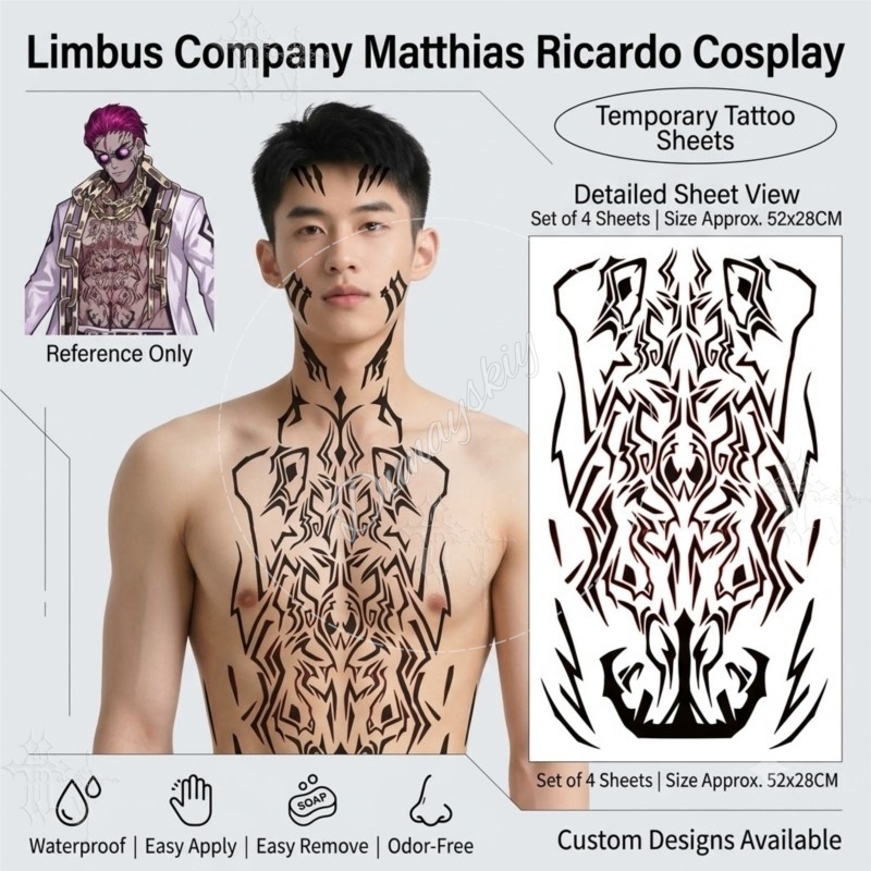 Matthias Ricardo Black tribal  - Anime Cosplay Face 评论和价格