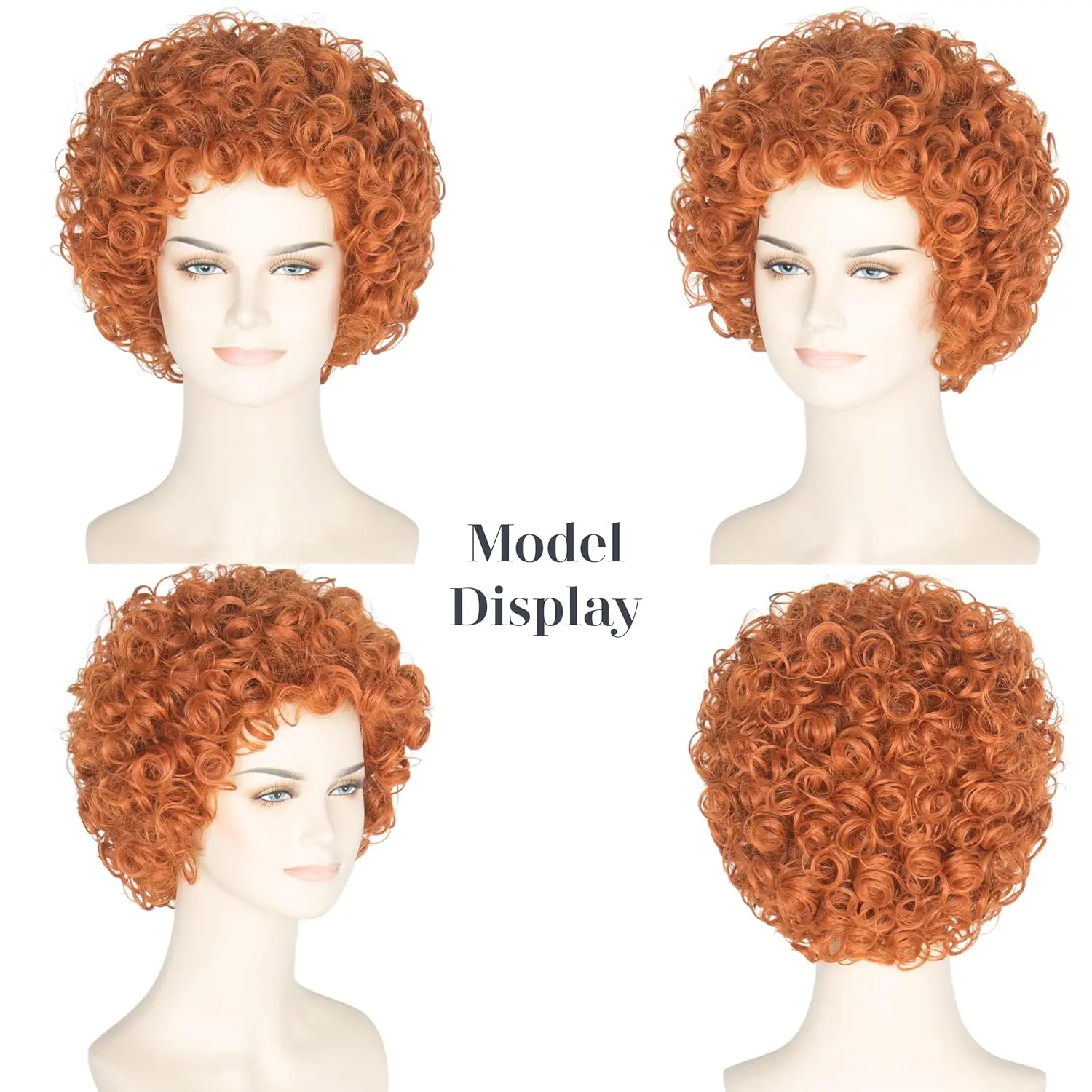 Women Short Curly Red Brown Ha - Anime Cosplay Red Hair 评论和价格