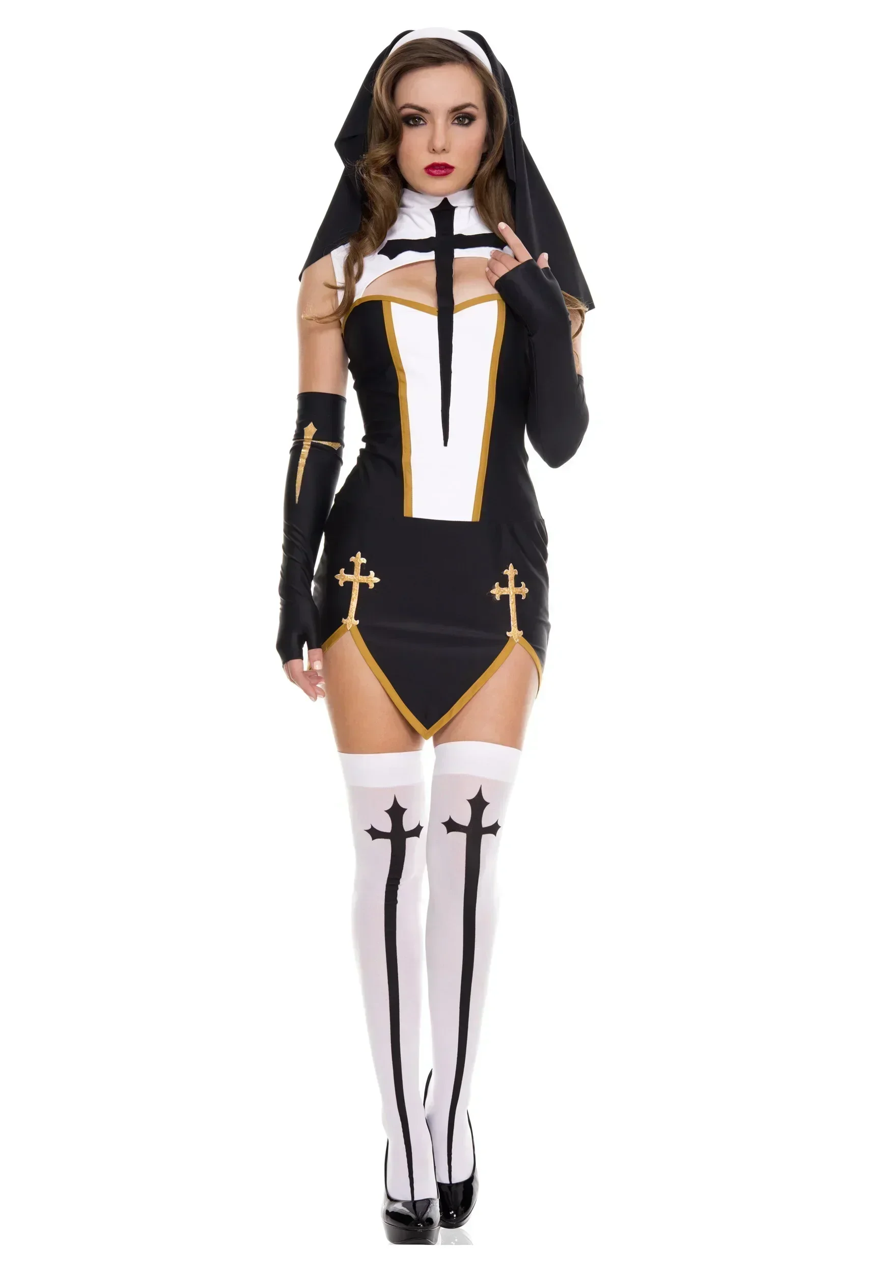 Women's Sexy Nun Cosplay Costu - Anime Cosplay Nun 评论和价格