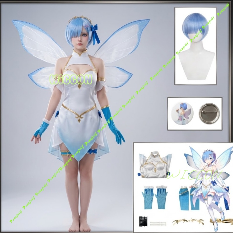 Re Zero Rem Flower Fairy Cospl - Re Zero Rem Wig 评论和价格