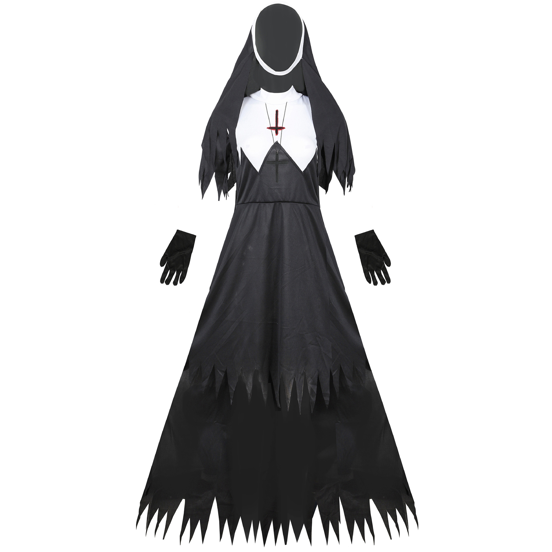 Horror Nun Zombie Set Women Ha - Anime Cosplay Nun 评论和价格